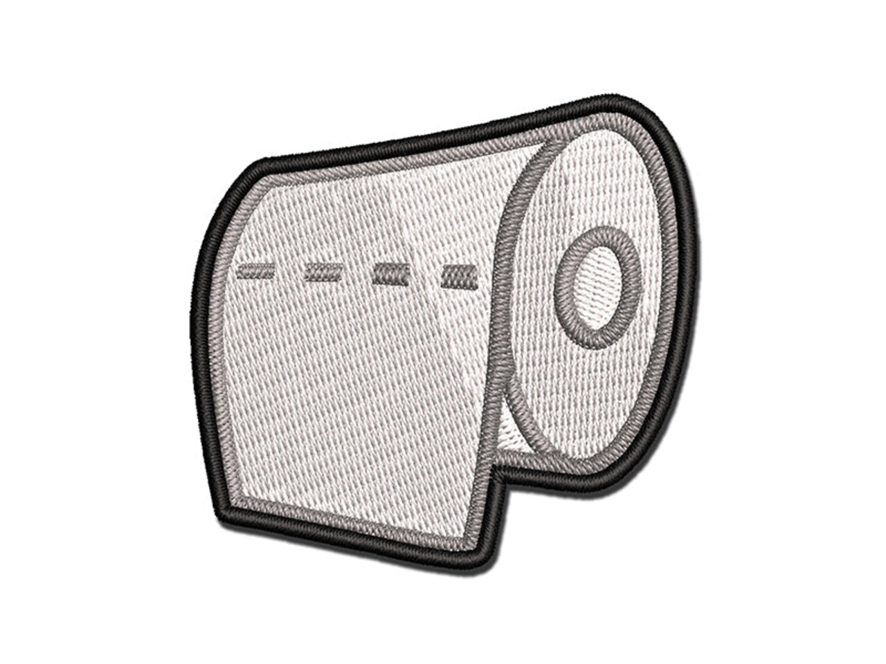 Toilet Paper Doodle Multi-Color Embroidered Iron-On or Hook & Loop Patch Applique